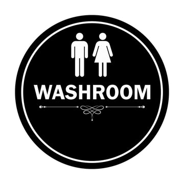 Signs ByLITA Circle Washroom Sign